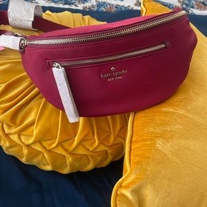 Kate Spade cranberry colored fanny pack NWT